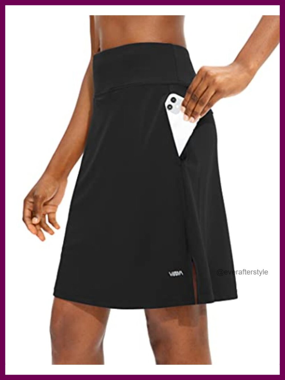 Knee Length Skort with Built-in Shorts UPF50+ Athletic Tennis Golf